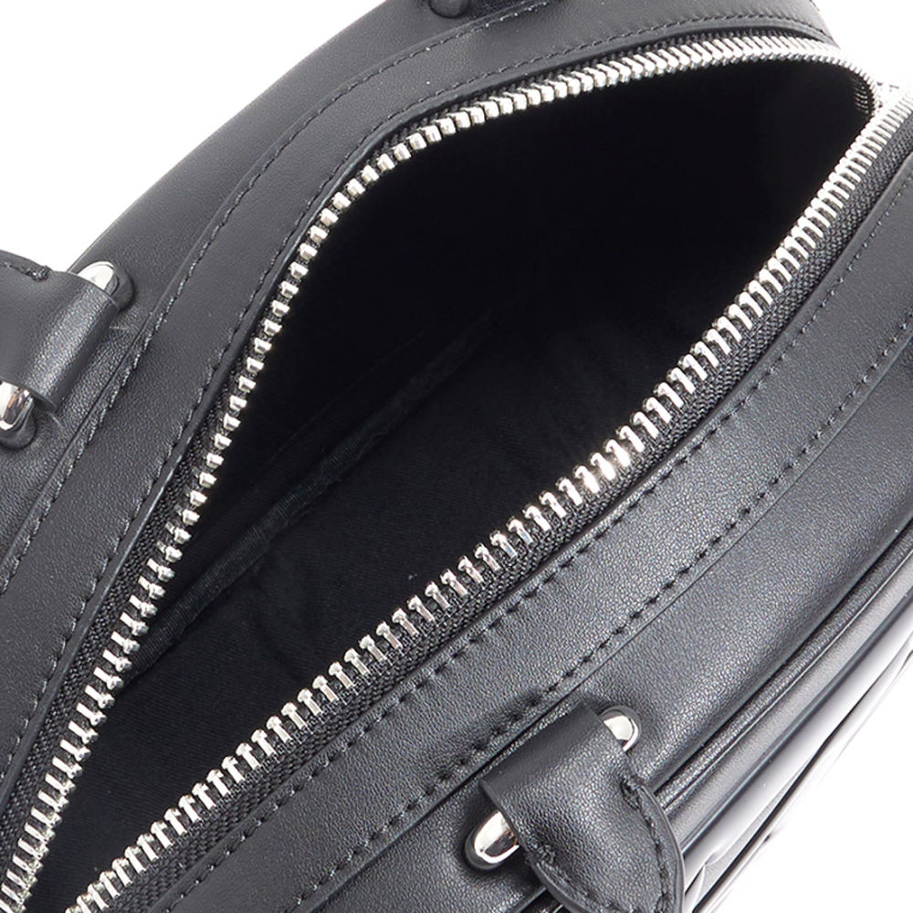 Karl Lagerfeld Textured Logo Detail Black Crossbody Bag-thumb-3