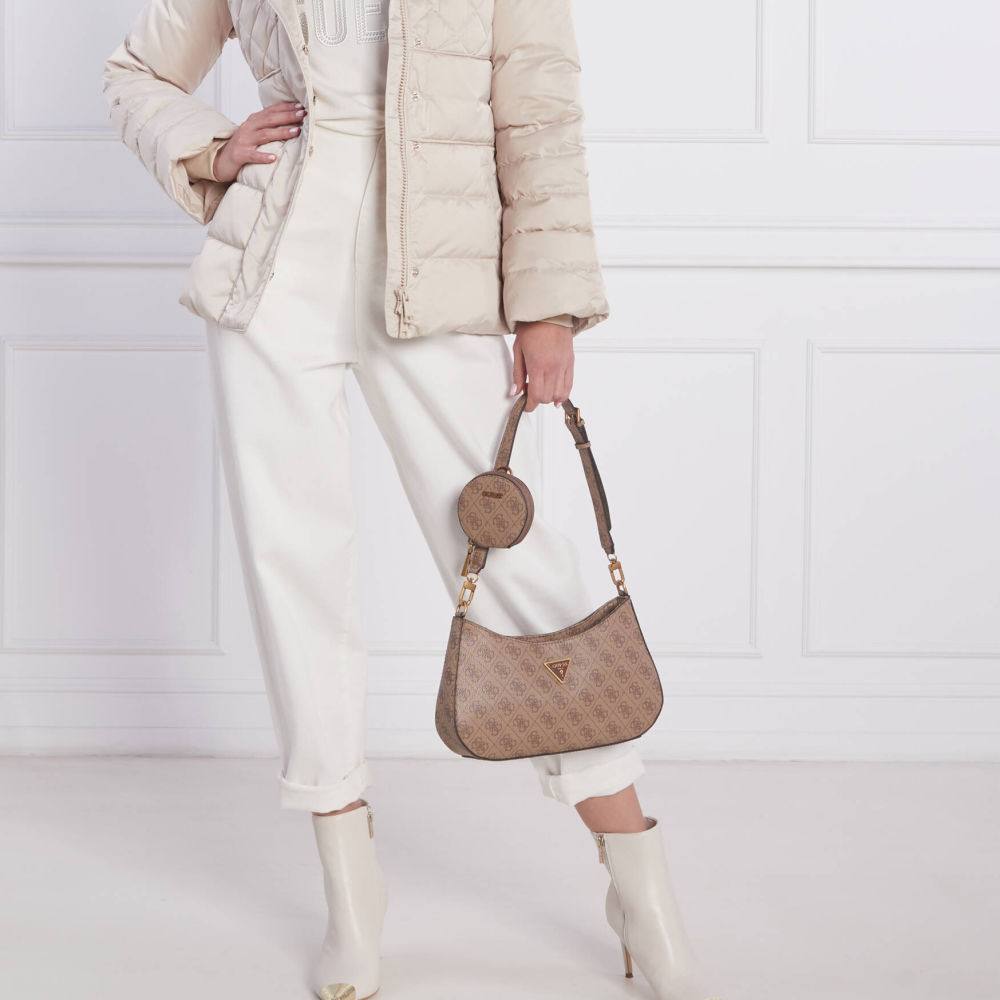 Guess Hobo Alexie Top Zip Brown Shoulder Bag-5