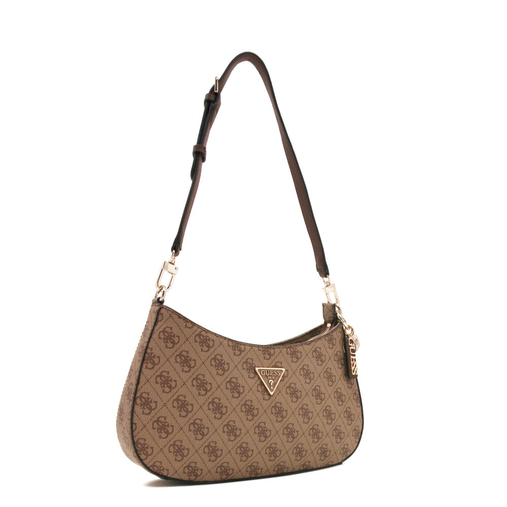 Guess Hobo Alexie Top Zip Brown Shoulder Bag-4
