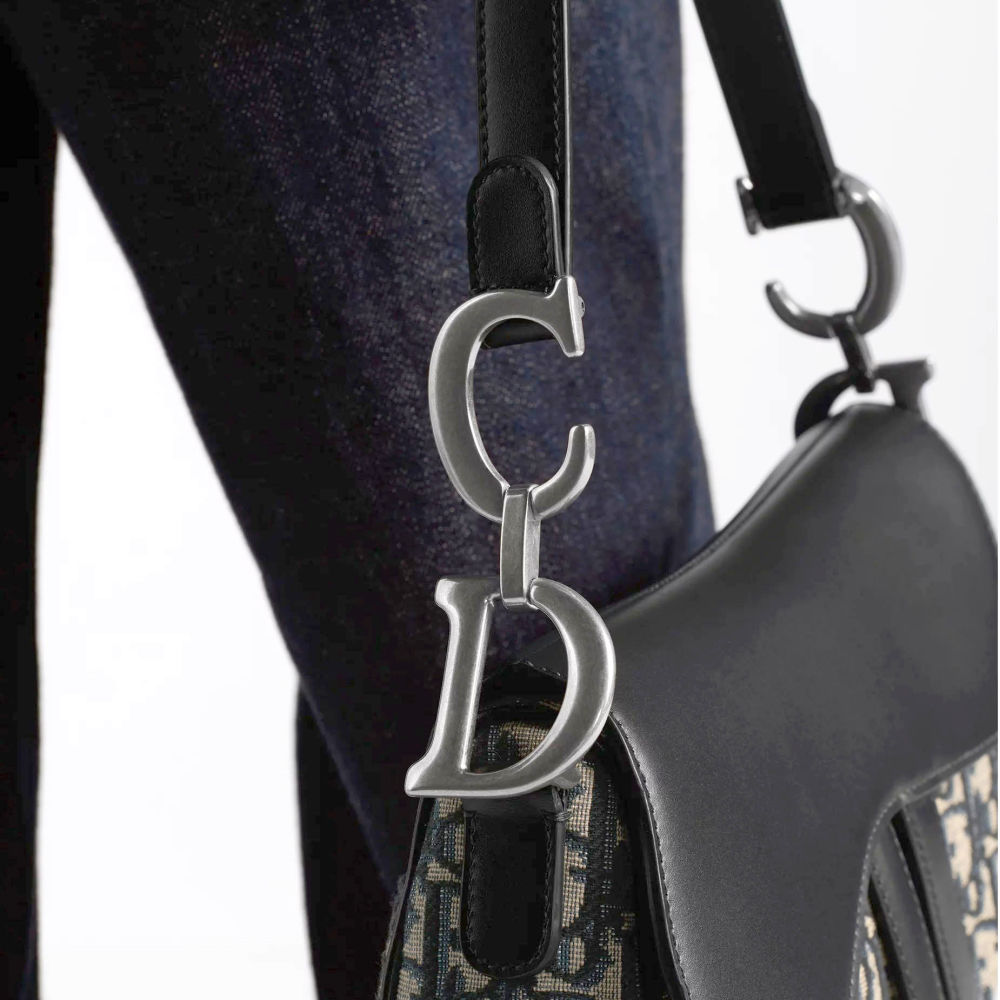 Christian Dior Black Oblique Canvas Mini Dior Saddle Bag-thumb-6