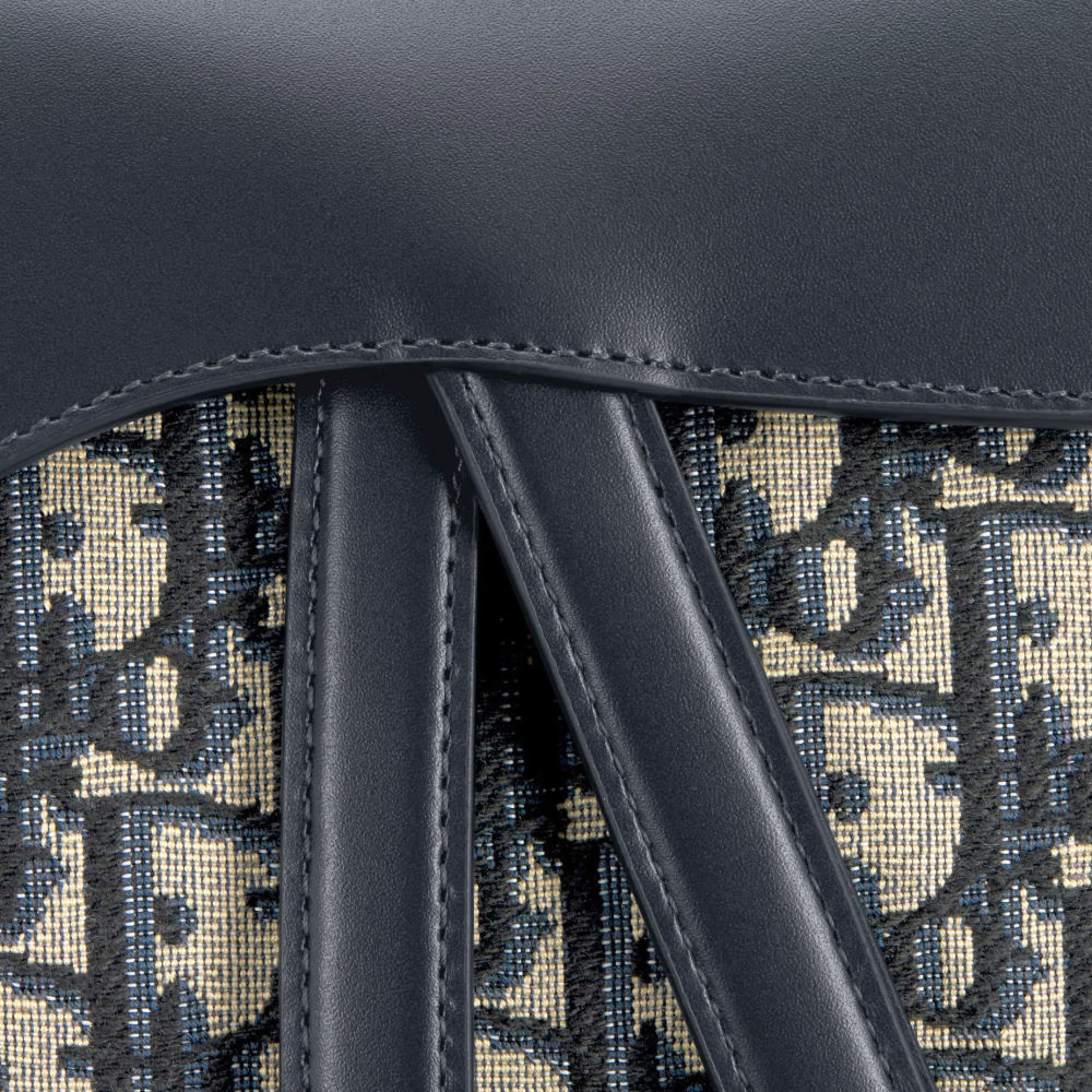 Christian Dior Black Oblique Canvas Mini Dior Saddle Bag-thumb-5