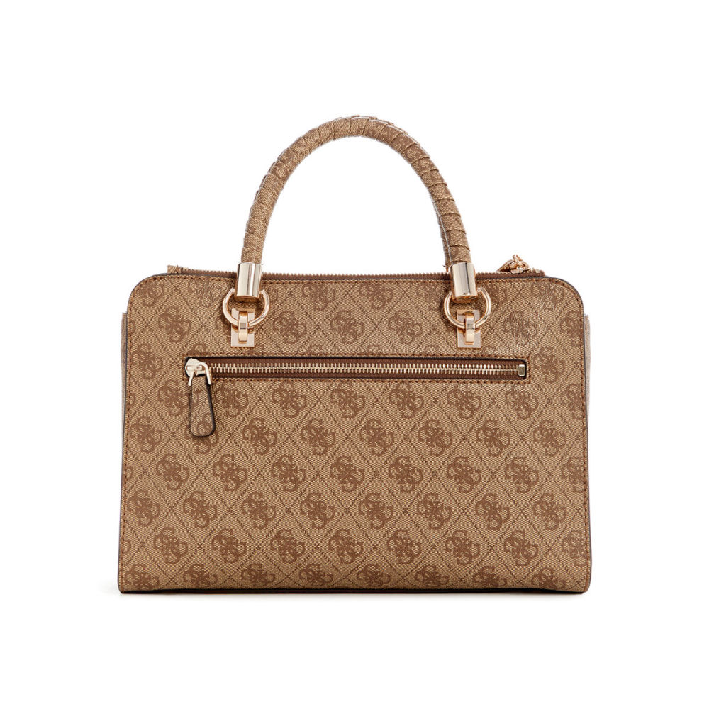 Guess Orlina Logo Society Satchel Brown Shoulder Bag-thumb-3