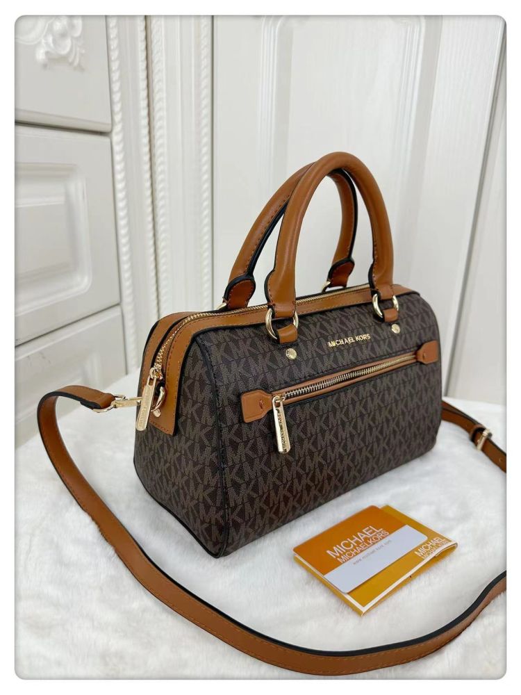 Michael Kors Marilyn Small Saffiano Brown Leather Crossbody Bag-thumb-0