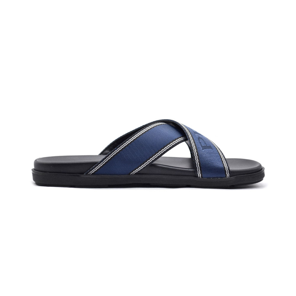 Prada Black/Blue Saffiano leather Crisscross Flip-flops-2