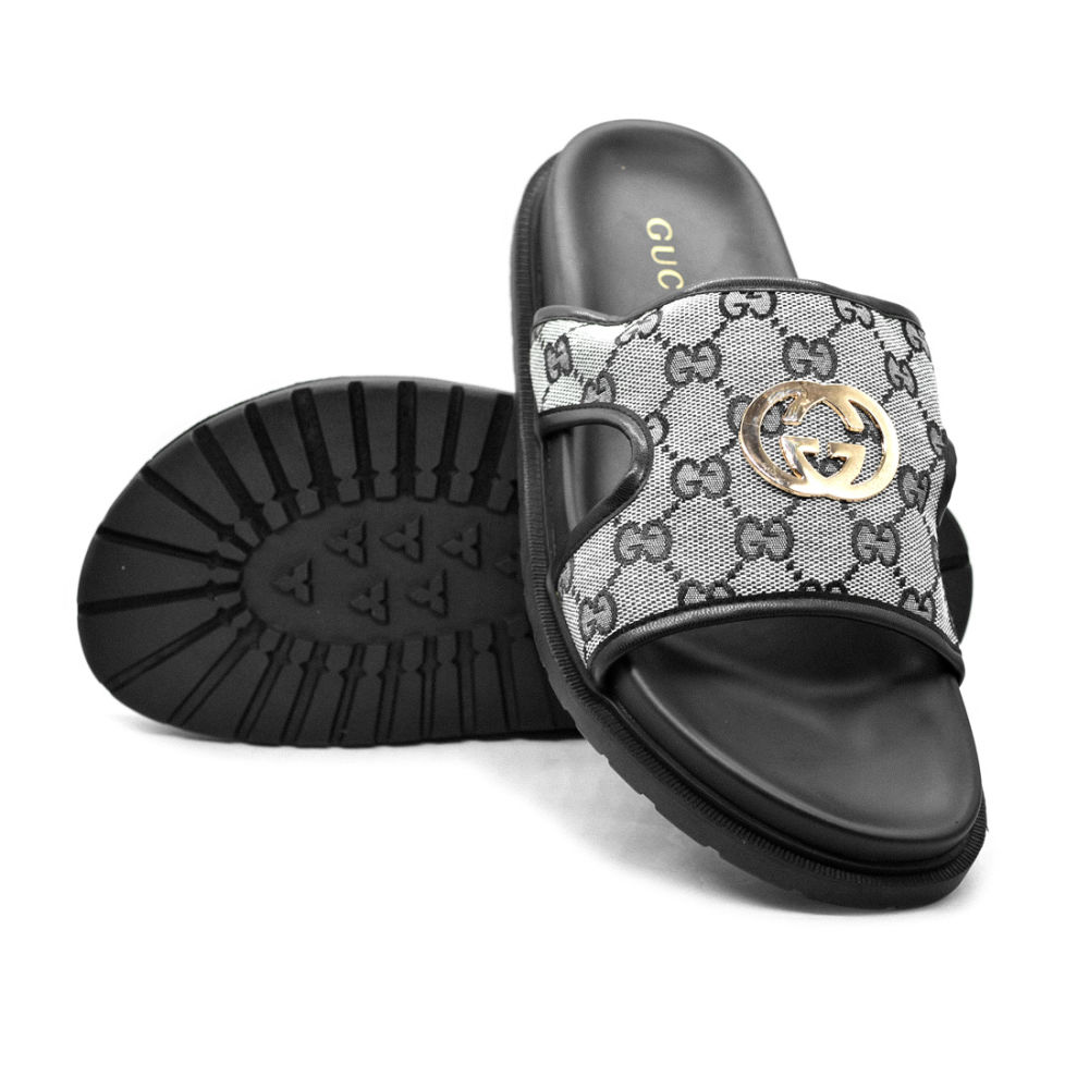 Gucci GG Canvas Grey Mens Flip-flops-5