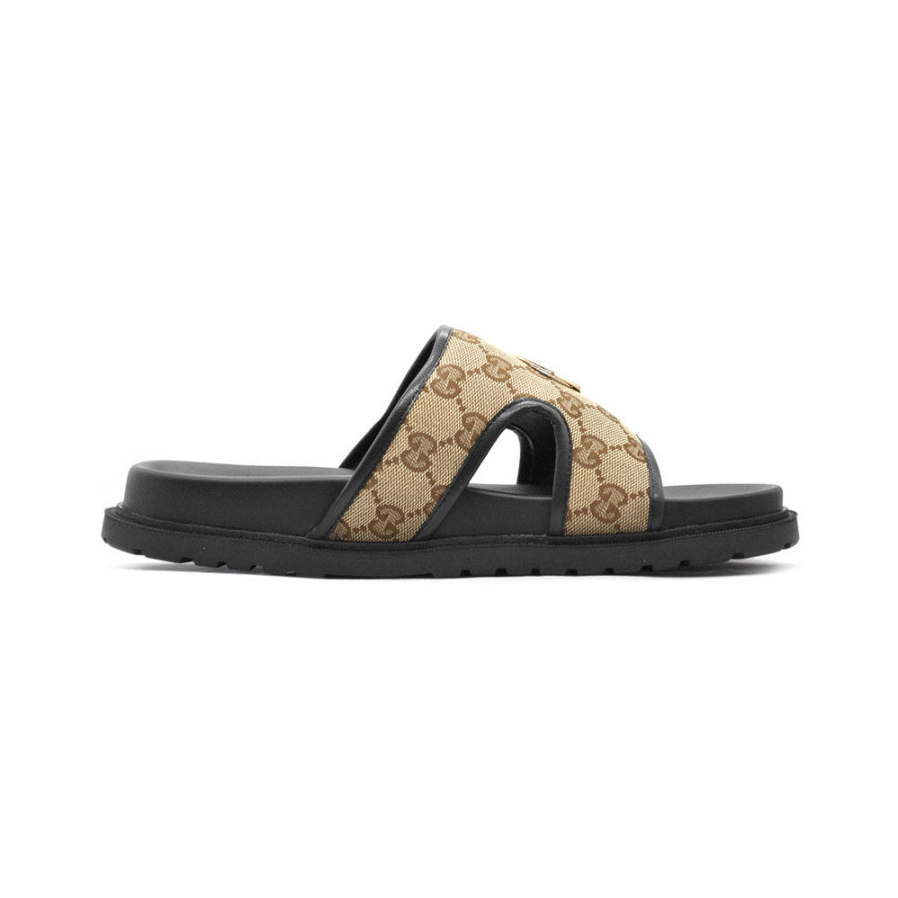 Gucci GG Canvas Brown Mens Flip-flops-2
