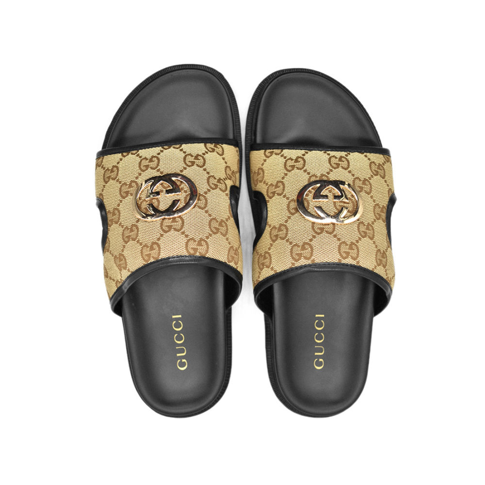 Gucci GG Canvas Brown Mens Flip-flops-4