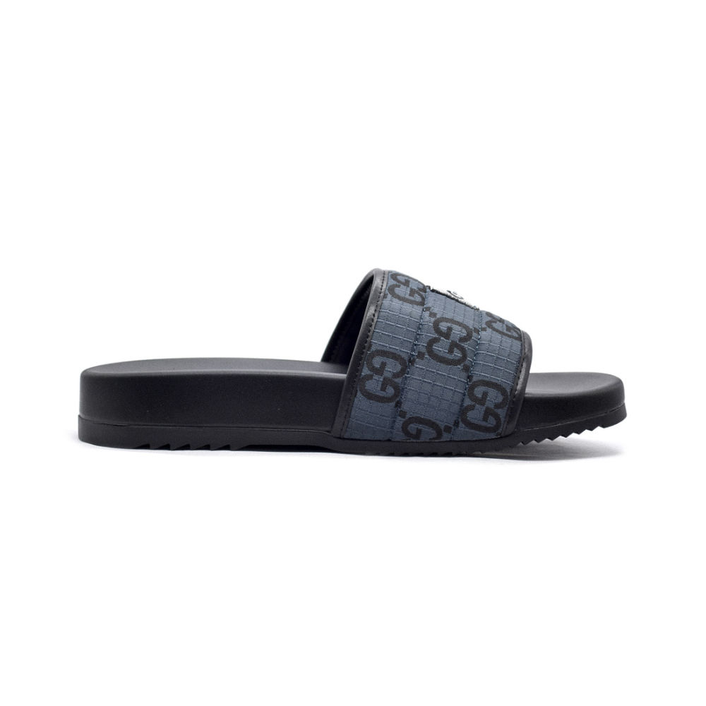 Gucci GG Canvas Black/Blue Mens Flip-flops-2
