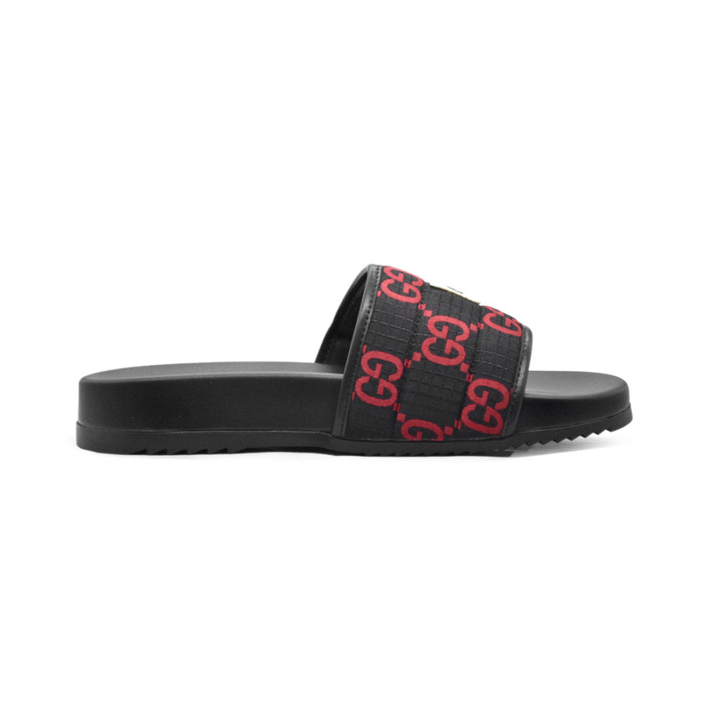 Gucci GG Canvas Black/Red Mens Flip-flops-2