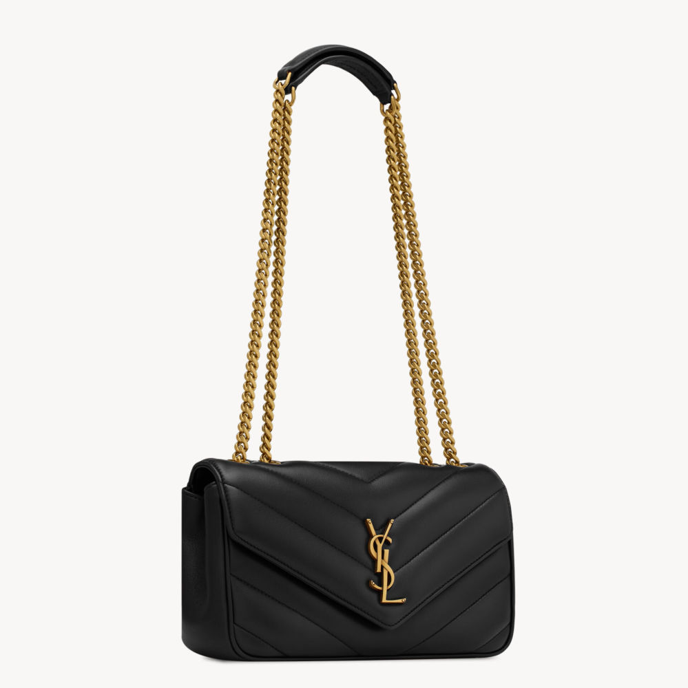 Saint Laurent loulou small in matelassé Black Bag-2