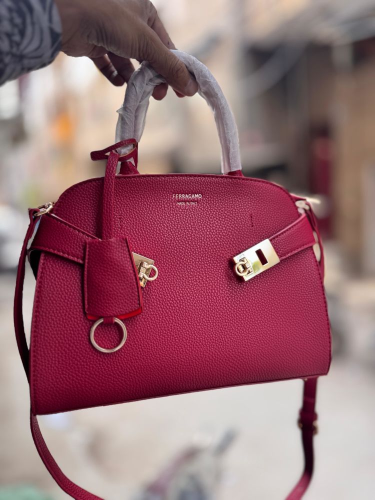 Ferragamo Hug bicolor Dark Pink handbag-thumb-0
