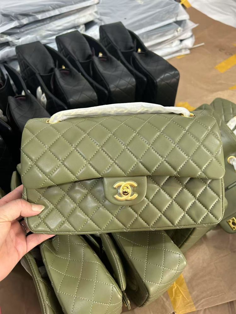 Chanel Lambskin Olive Classic Bag-1