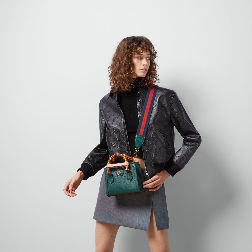 Gucci Diana Bamboo Small Green Leather Bag-10