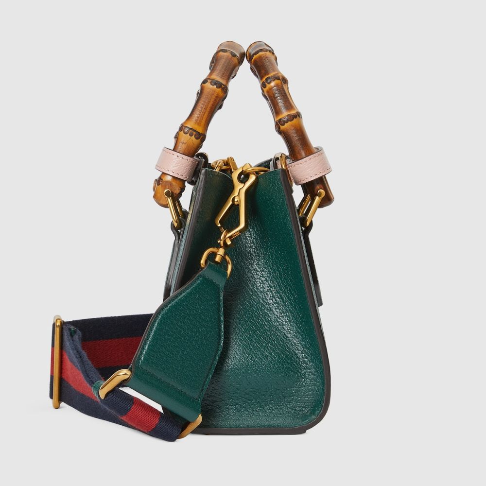 Gucci Diana Bamboo Small Green Leather Bag-3