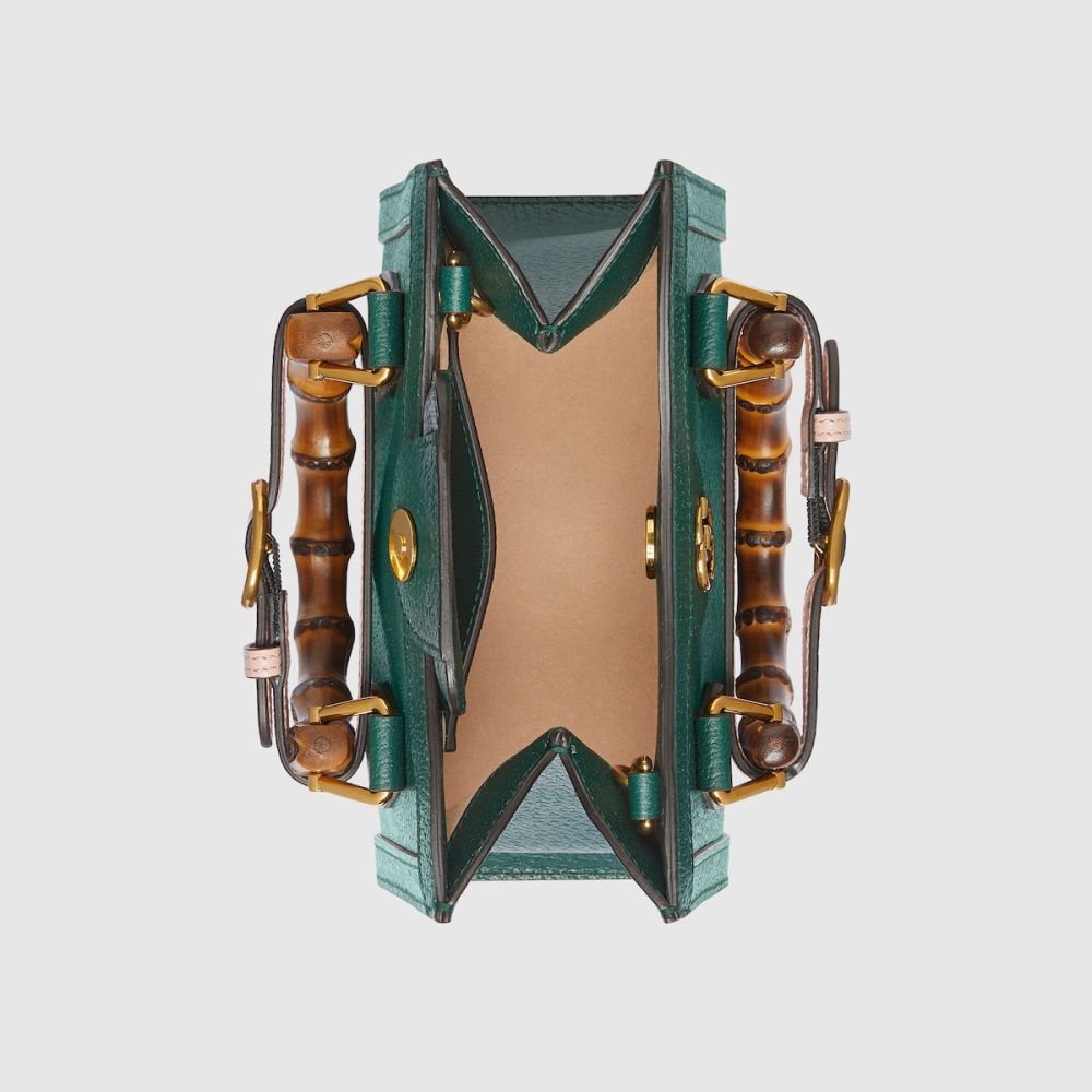 Gucci Diana Bamboo Small Green Leather Bag-5