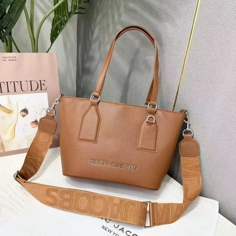 Marc Jacobs Canvas Brown Leather Tote Bag-1