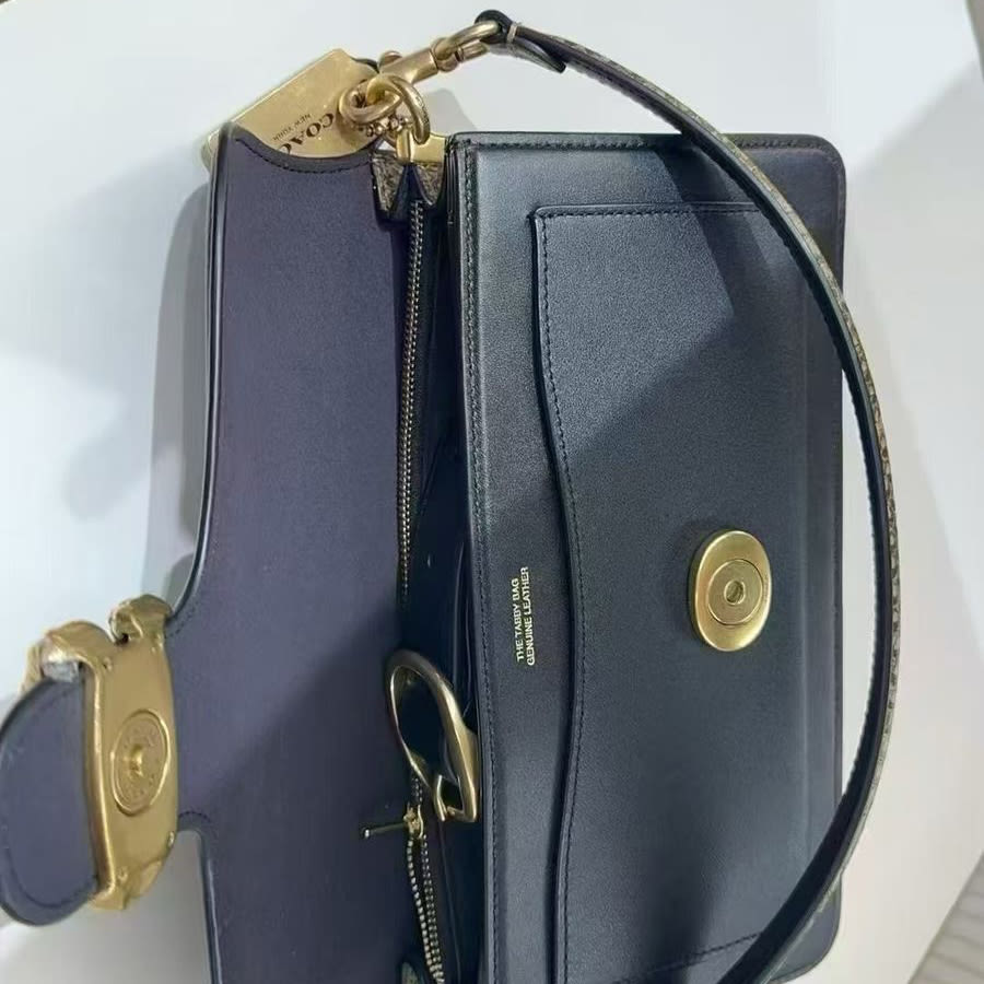 Coach Tabby Chain Clutch Black Leather Bag-4