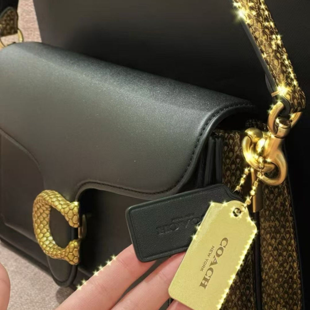 Coach Tabby Chain Clutch Black Leather Bag-3