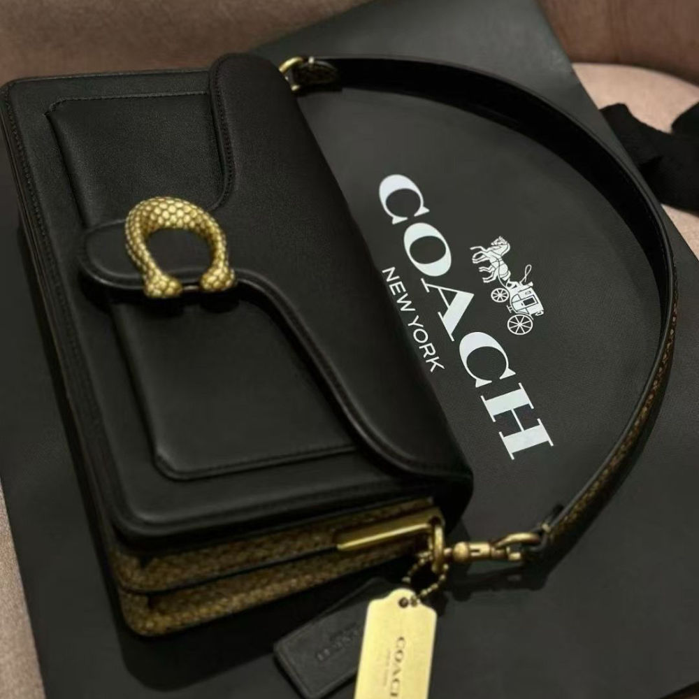 Coach Tabby Chain Clutch Black Leather Bag-2