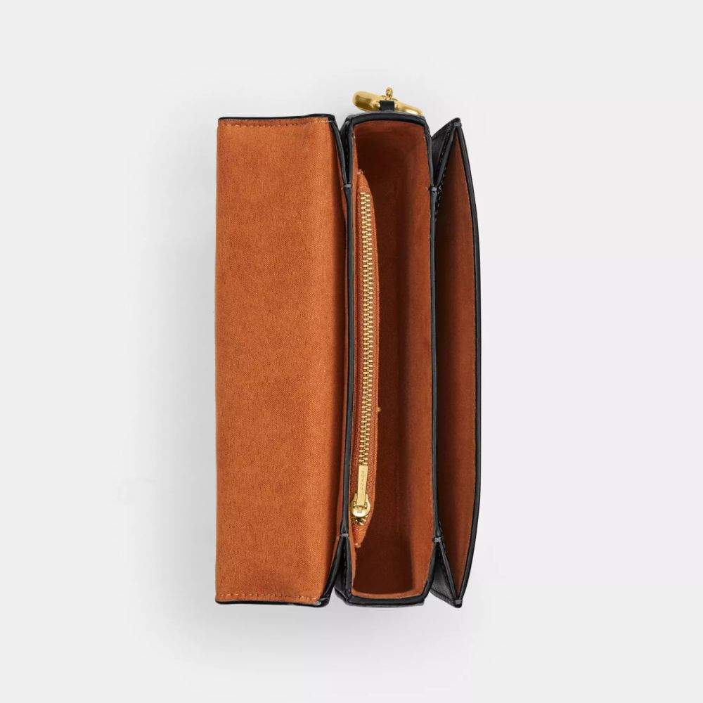 Coach Tabby Chain Clutch Black Leather Bag-4