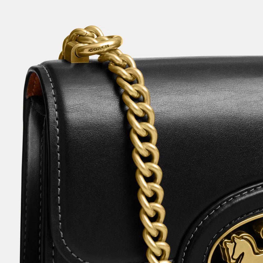 Coach Tabby Chain Clutch Black Leather Bag-3