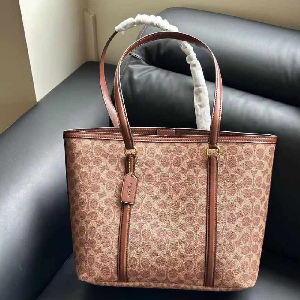 Coach Tabby Clutch Beige Tote Bag-1