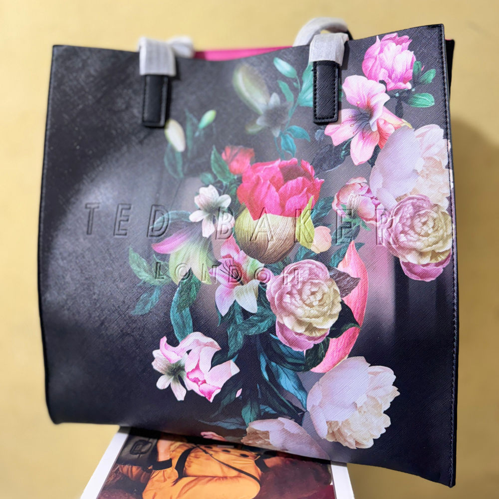 Ted Baker Printed Leather Oversized Shopper Tote Bag with Applique-thumb-0