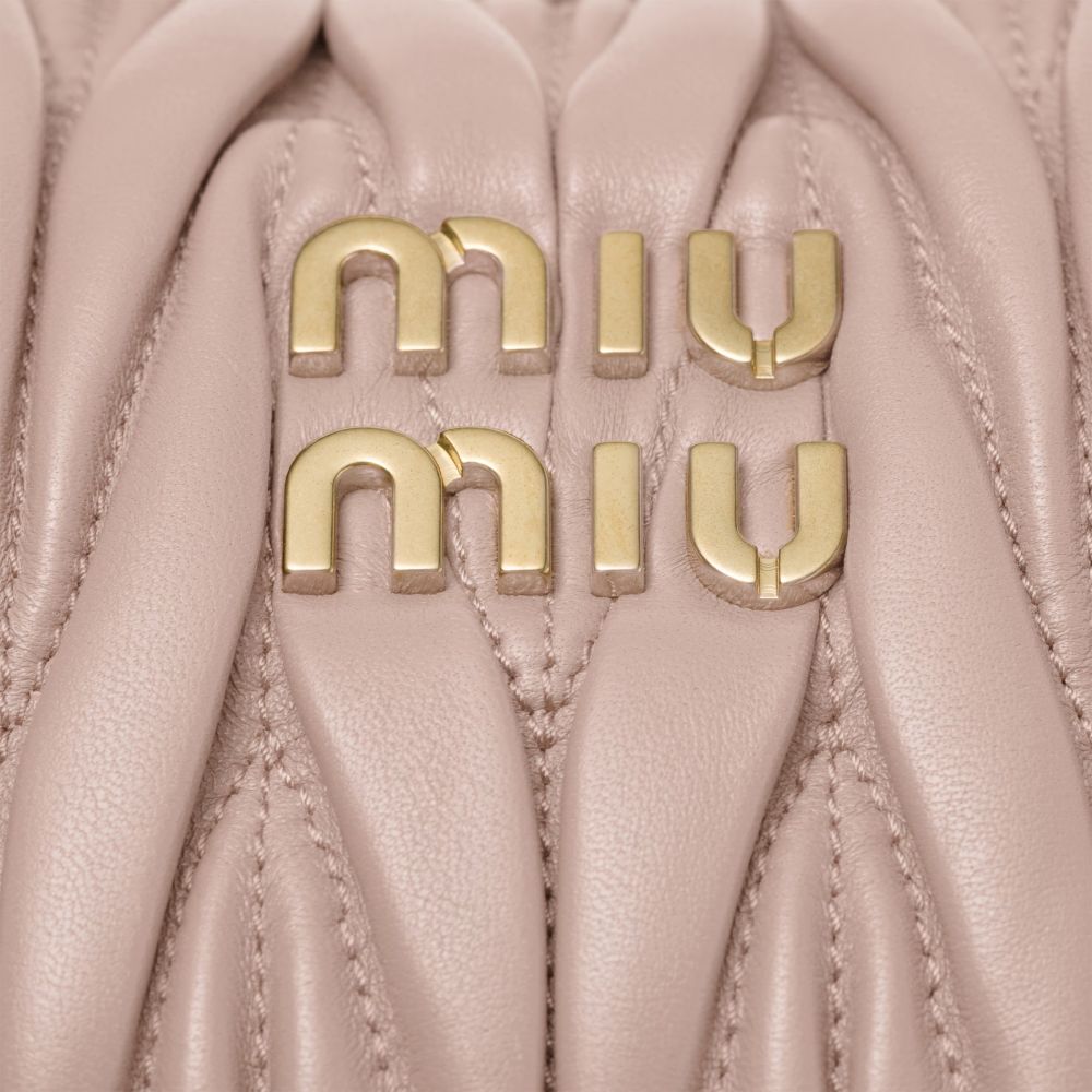 Miu Miu Wander Matlasse Nappa Leather Pink Hobo Bag-4