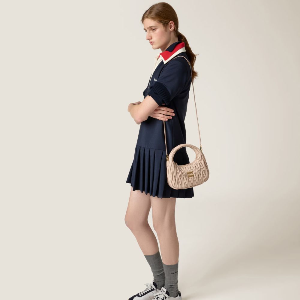 Miu Miu Wander Matlasse Nappa Leather Pink Hobo Bag-5