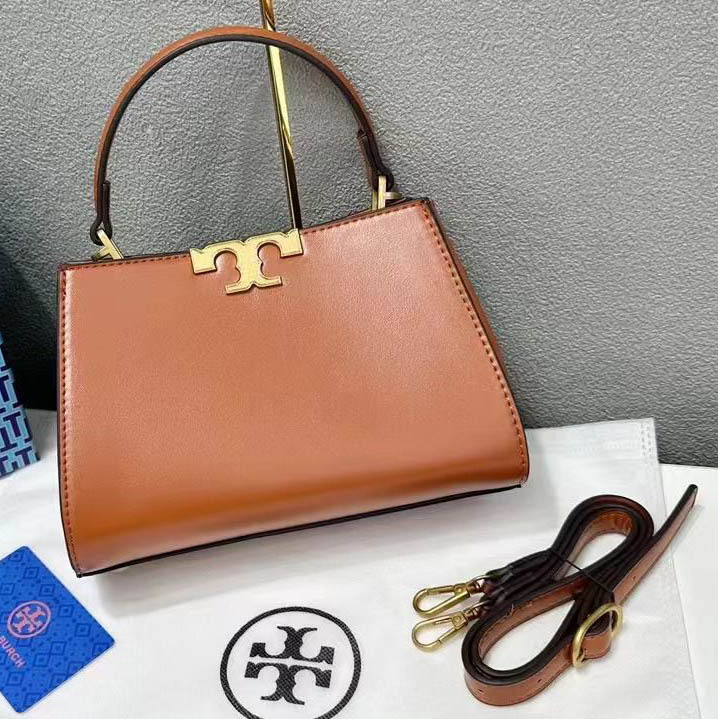 Tory Burch Small Eleanor Brown Canvas Bag-thumb-0