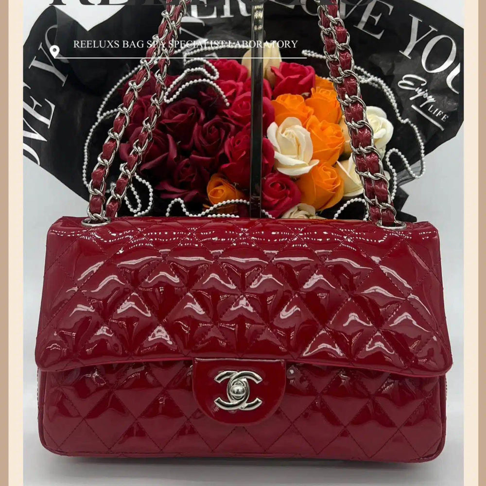 Chanel Wine Leather Classic Bag-thumb-0