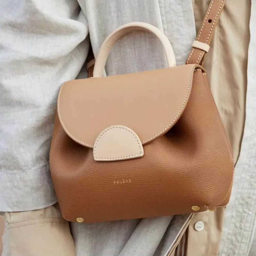 Polene Numero Uno Brown & Cream Crossbody Bag-1