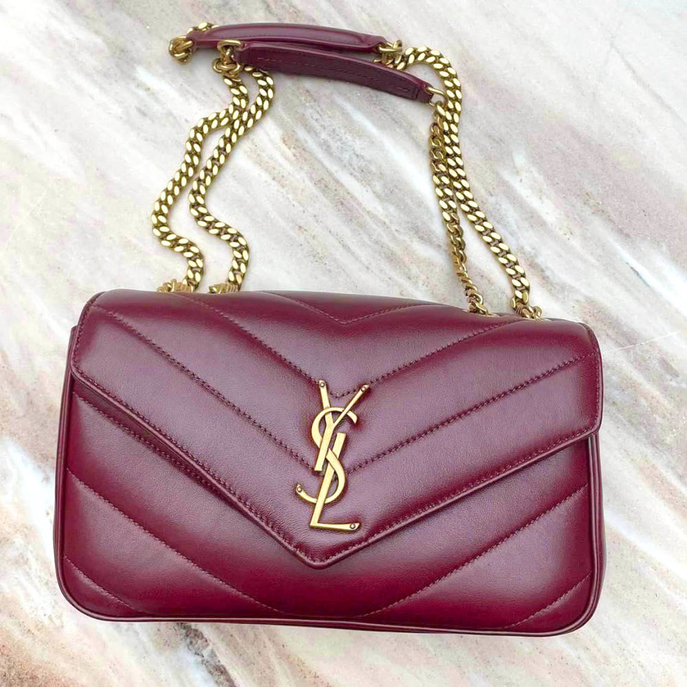 Saint Laurent Classic Wine Messenger College Bag-thumb-0