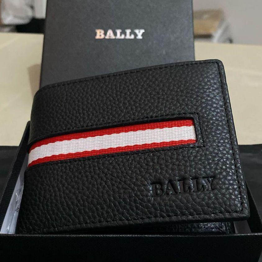 Bally Black Leather Compact Wallet-1