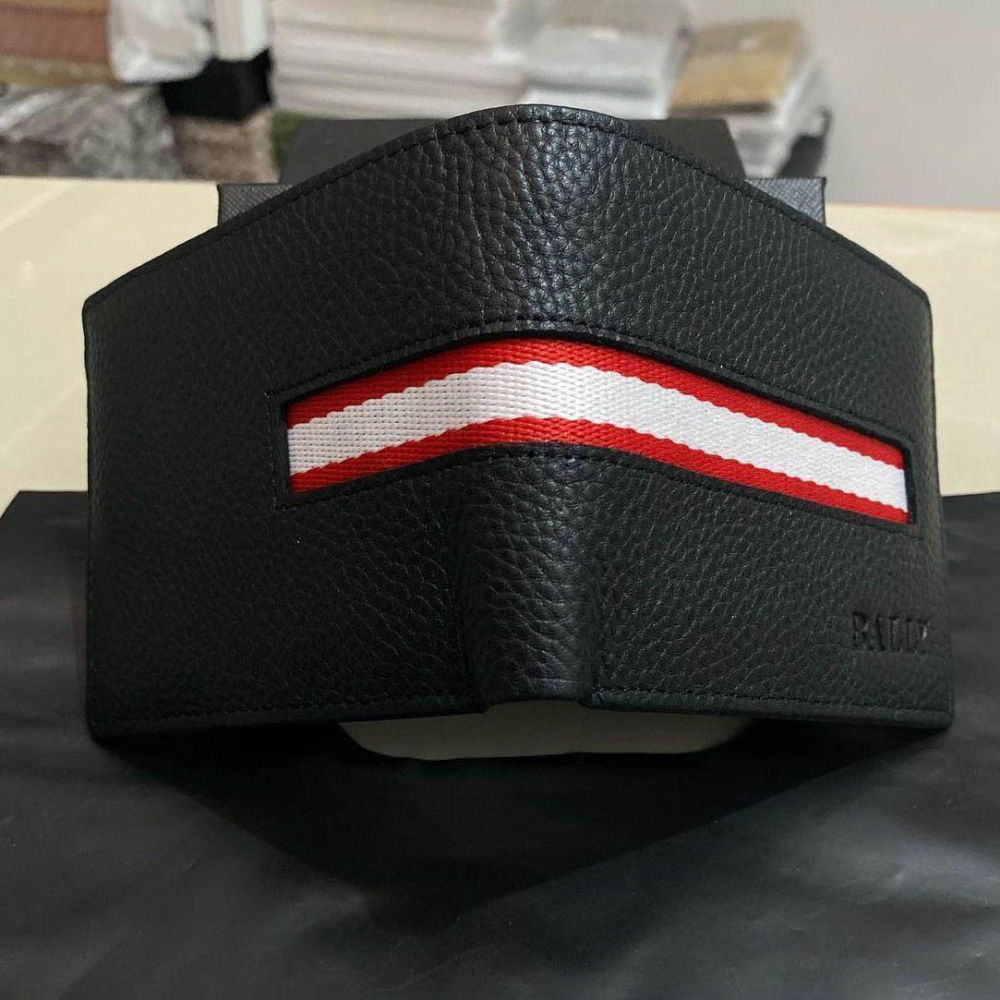 Bally Black Leather Compact Wallet-3