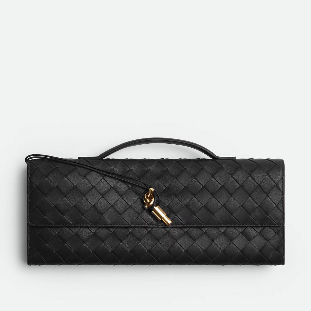 Bottega Veneta Long Andiamo Black Clutch Bag-thumb-0