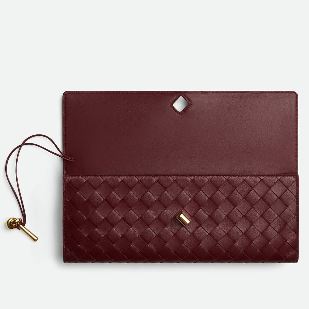Bottega Veneta Long Andiamo Wine Clutch Bag-2