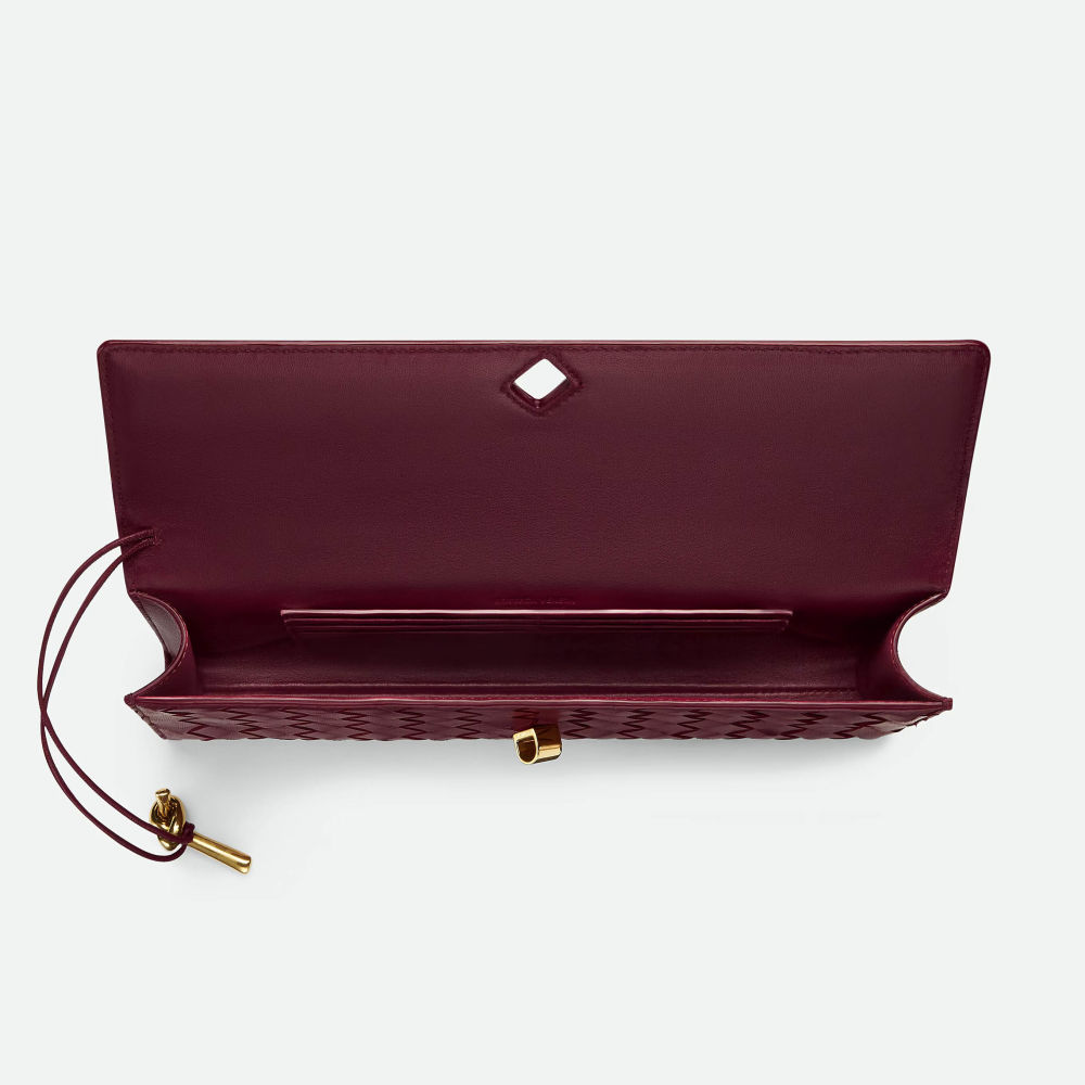 Bottega Veneta Long Andiamo Wine Clutch Bag-3