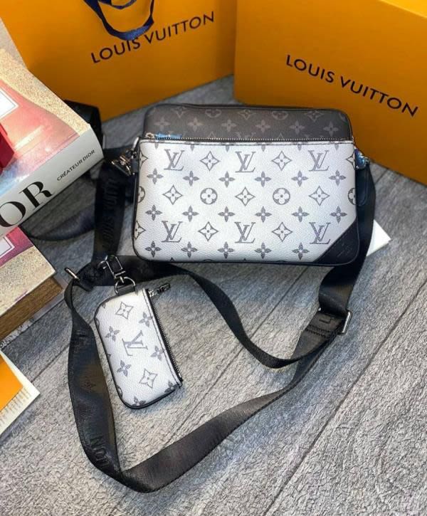 Louis Vuitton Abloh Trio Messenger White Crossbody Bag-1