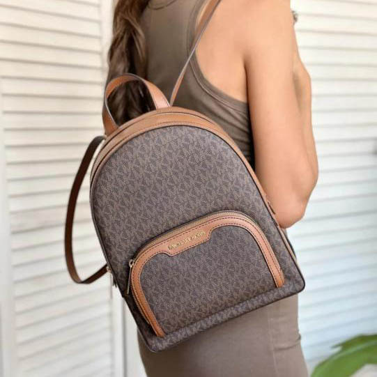 Michael Kors MK Jaycee Brown Backpack-2