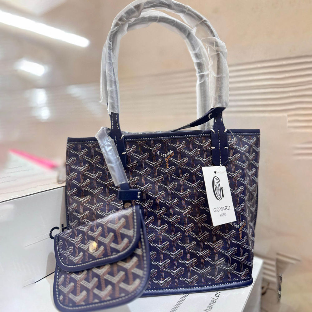 Goyard Anjou Small Blue Tote Bag-thumb-0