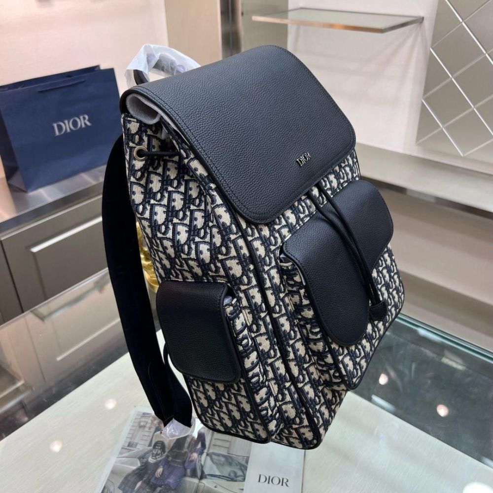 Dior Saddle Bag Black & White Backpack-6