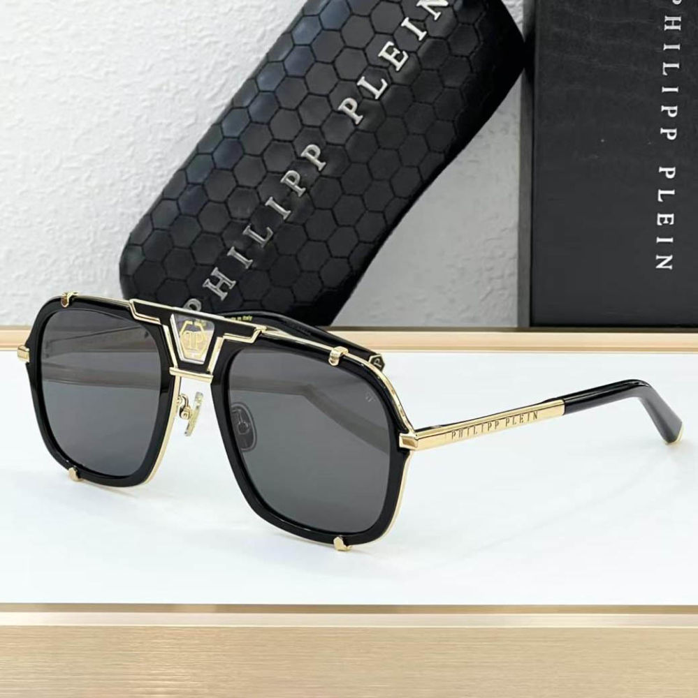 Philipp Plein Black/Golden Luxury Sunglasses-thumb-0