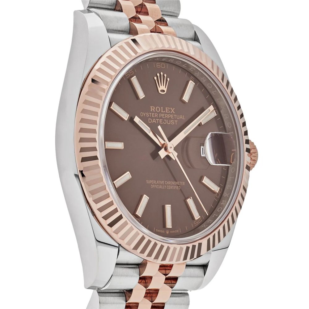 Rolex Date just 41 Two-Toned Rose Gold Stainless Steel Brown Dial 126331-3