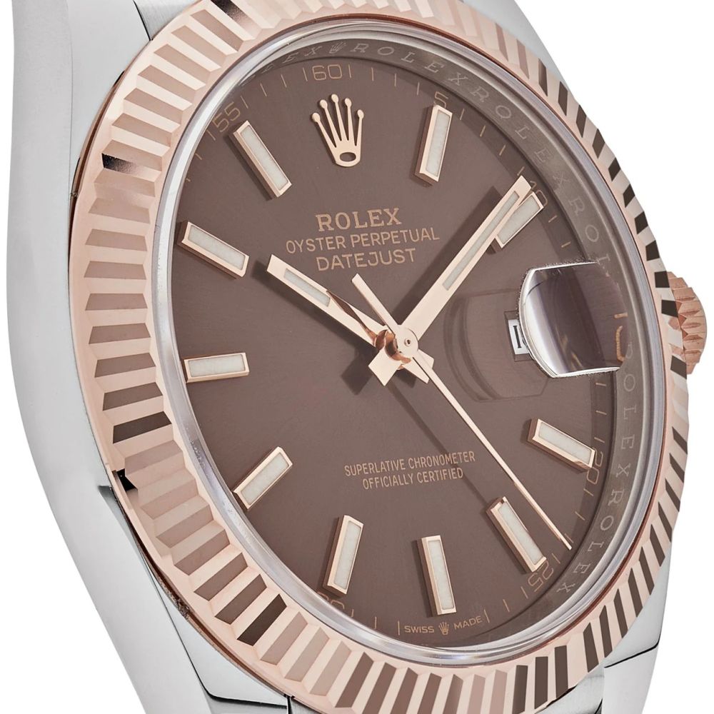 Rolex Date just 41 Two-Toned Rose Gold Stainless Steel Brown Dial 126331-4