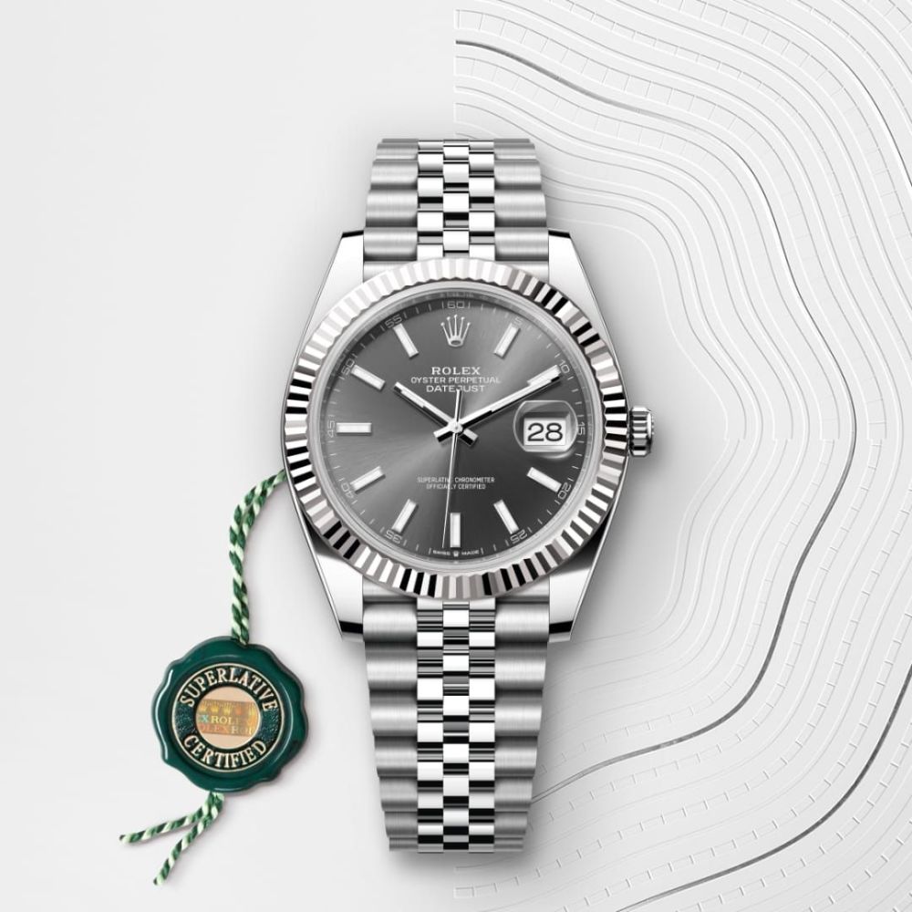 Rolex Datejust 41 Oyster, 41 mm, Oystersteel and Grey Dial M126334-0014-7