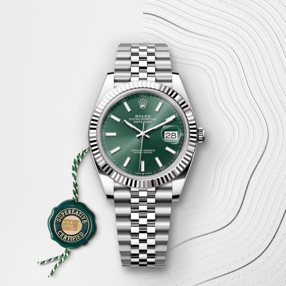 Rolex Datejust Oyster, 41 mm, Oystersteel and Green Dial M126334-0028-thumb-7