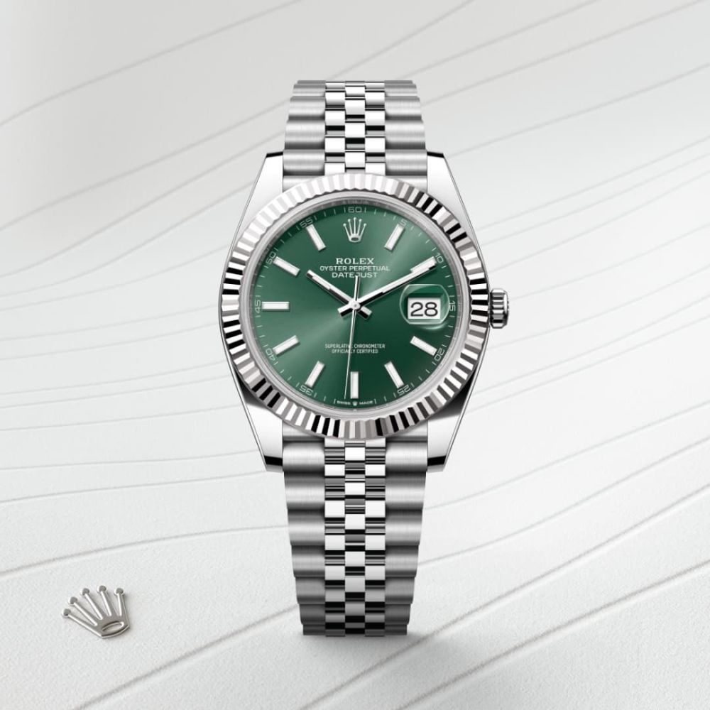 Rolex Datejust Oyster, 41 mm, Oystersteel and Green Dial M126334-0028-thumb-5