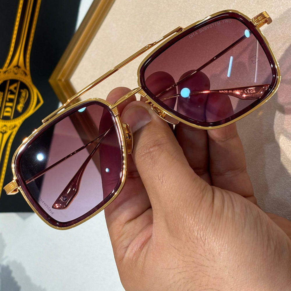Dita Golden & Pink Premium Quality Sunglasses-2