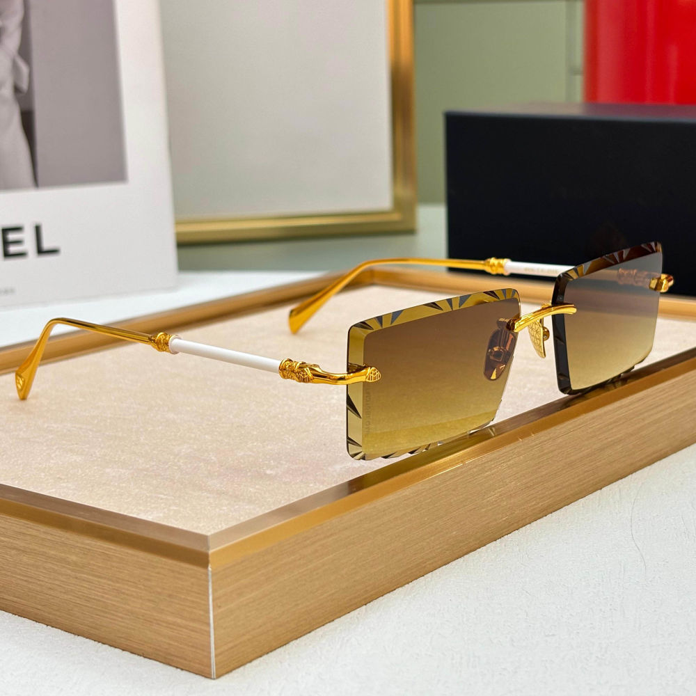 Maybach Rimless Brown Luxury Sunglasses-1